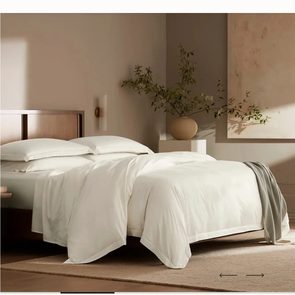 NEW Boll & Branch Signature Hemmed Duvet Cover Organic Cotton Full/ Queen